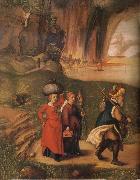 Albrecht Durer Lot flees with his family from sodom painting